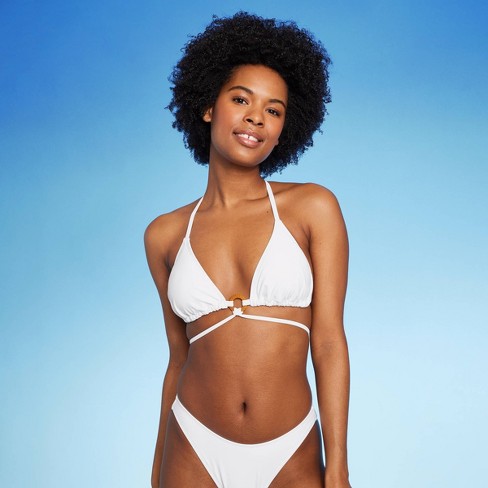 White cheap strappy swimsuit