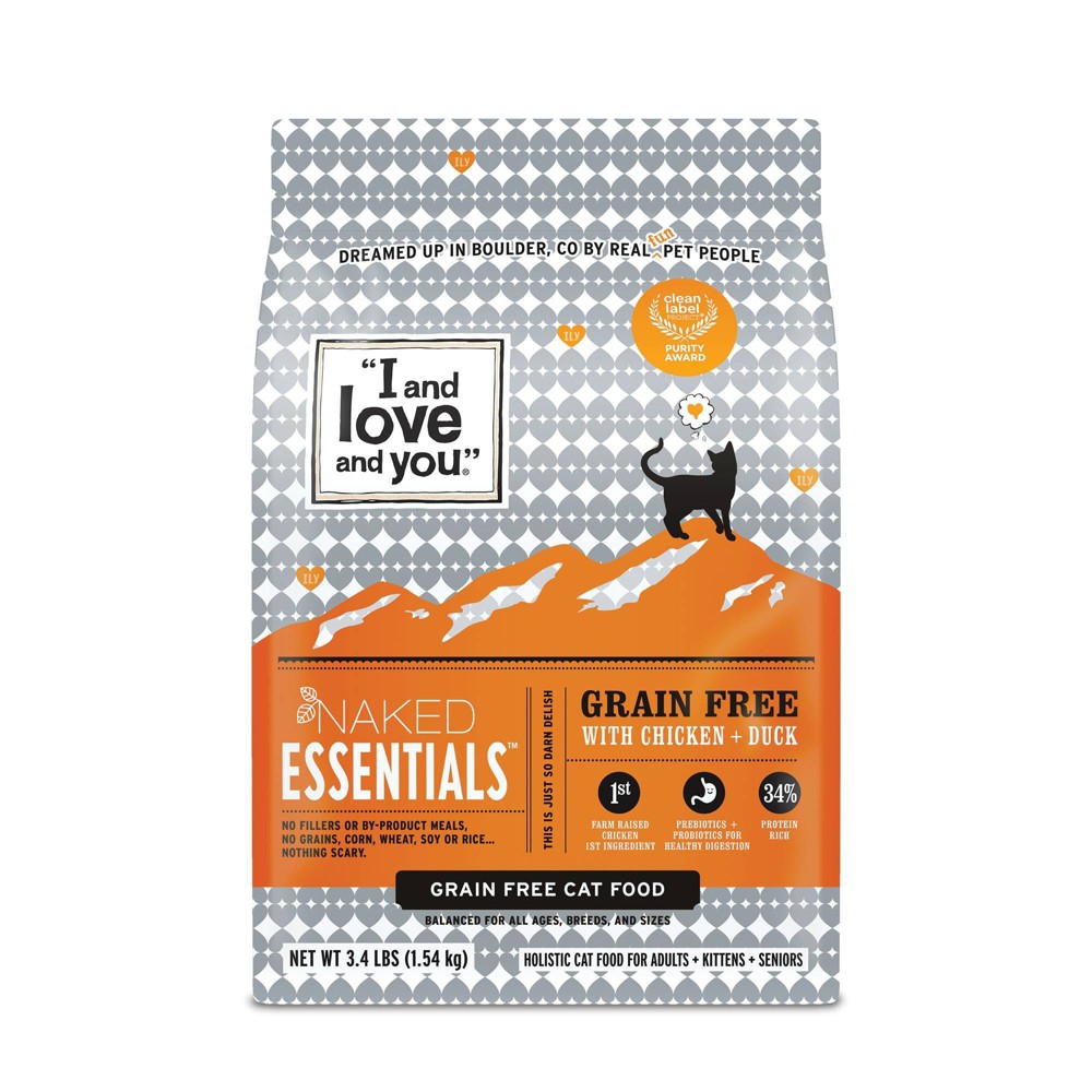 I and Love and You Naked Essentials Chicken & Duck Flavor Dry Cat Food Grain-Free  3.4 lb. Bag