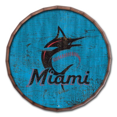 Mlb Miami Marlins Baseball Glass Framed Panel : Target