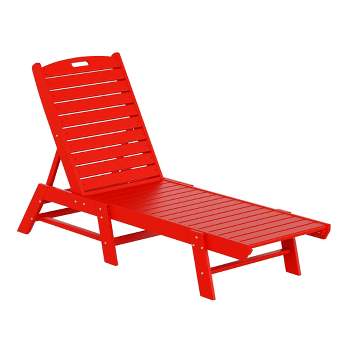 WestinTrends Poly Reclining Outdoor Patio Chaise Lounge Chair Adjustable