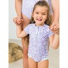 RuffleButts Girls Short Sleeve UPF50+ One Piece Rash Guard - 3 of 4