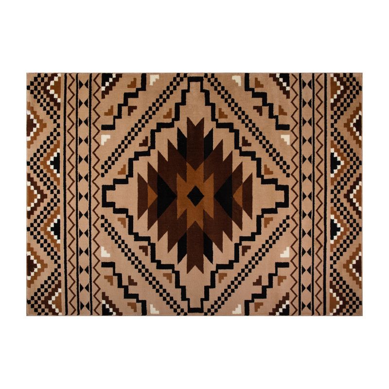 Flash Furniture Marana Collection Southwestern Area Rug - Olefin Rug with Cotton Backing - Entryway, Living Room, Bedroom, 1 of 11