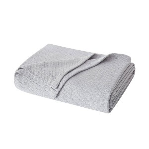 Full/Queen Deluxe Woven Cotton Bed Blanket Gray - Charisma