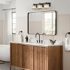 Dewdrop 3-Light Vanity Light Fixture, Contemporary Matte Black Wall Sconce with Square Glass Shades for Bathroom - 4 of 4