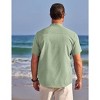 COOFANDY Men's Henley Shirts Band Collar Short Sleeve T-Shirts Casual Summer Beach Shirt Hippie Fashion Hawaiian Shirt Light Green M - 4 of 4