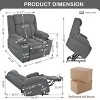Velvet Remote Power Lift Recliner Chair with Cup Holders,Extended Footrest and Side Pocket for Elderly-Baofuwish - 4 of 4