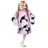 Tirrinia Kid Cute Patterns Blanket Hoodie Oversized Sweatshirt, Soft Warm Fleece Wearable Blanket Pullover, Cozy Christmas Gift for 3-12 Boy Girl - 2 of 4