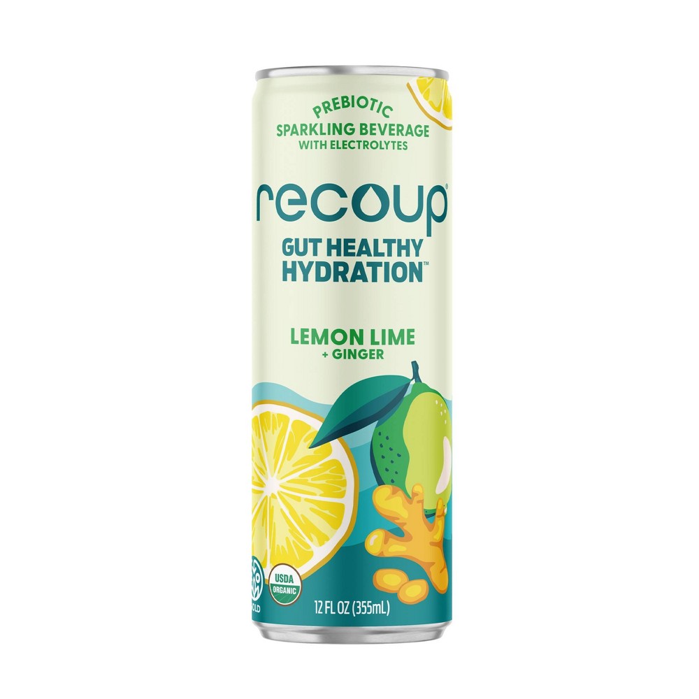 Recoup Lemon Lime Ginger Sparkling Hydration - 12 fl oz