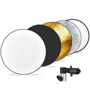 iMountek"22.8" 5-in-1 Collapsible Photography Light Reflector with Translucent, Silver, Gold, White, Black"Silver Gold White Black - 1 of 4