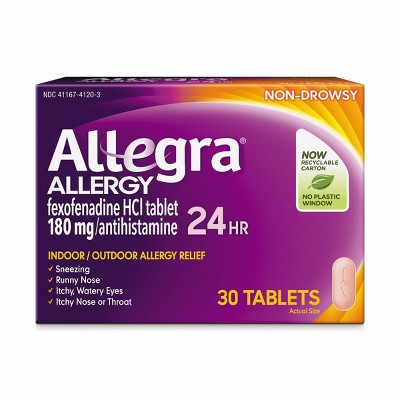 Allegra 24 Hour Non-Drowsy Allergy Relief Tablets - Fexofenadine Hydrochloride - 30ct