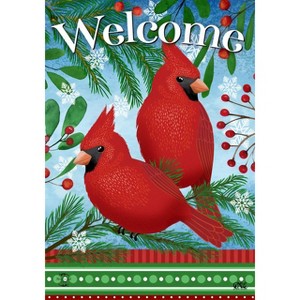 Briarwood Lane Winter House Flag 40x28 For Outdoor Welcome Cardinals For Winter House Flag - 1 of 4