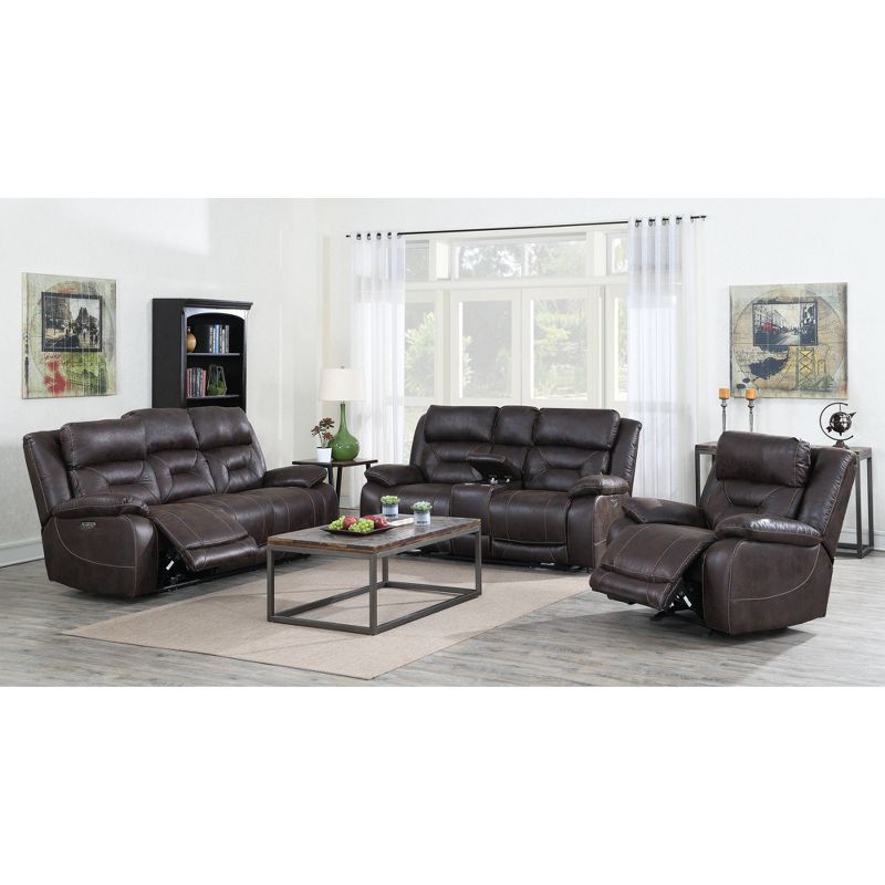 Aria Power Glider Recliner with Power Head Rest Saddle Brown - Steve Silver Co., 6 of 8