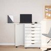 vidaXL Rolling Cabinet White Solid pine wood, engineered wood, plastic - 3 of 4