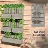5 Box Raised Garden Bed w/ Trellis for Climbing Plants, Wall-Mounted Wood Planters w/ Drainage Holes - 4 of 4