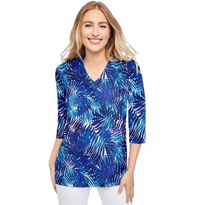 Jessica London Stretch Cotton V-Neck Tee - 1 of 4