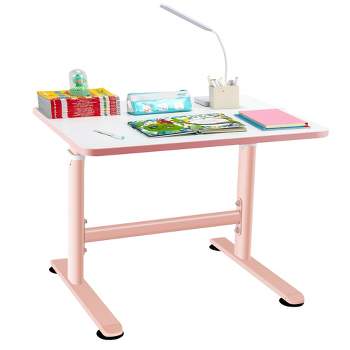 Costway Height Adjustable Children Desk Ergonomic Student Study Workstation Pink