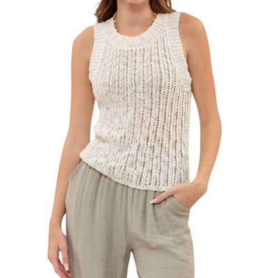 Women's Crochet Knit Tank Top - Blu Pepper