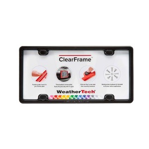 WeatherTech License Plate Frame Clear Cover Black - 1 of 2