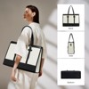 Laptop Bag for Women Canvas Laptop Tote Bag, Large Capacity Work Bag - 3 of 4