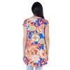 24seven Comfort Apparel Womens Multicolor Floral Short Sleeve High Low Tunic Top - 3 of 4