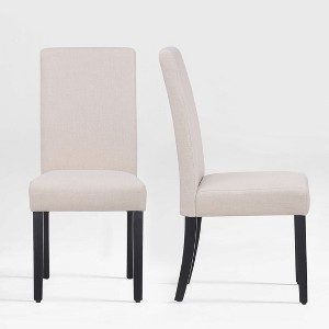 WestinTrends  Upholstered Linen Fabric Dining Chair (Set of 2) - 1 of 4