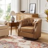 Perry Chesterfield rocker and swivel genuine leather chair | ARTFUL LIVING DESIGN-CAMEL - 3 of 4