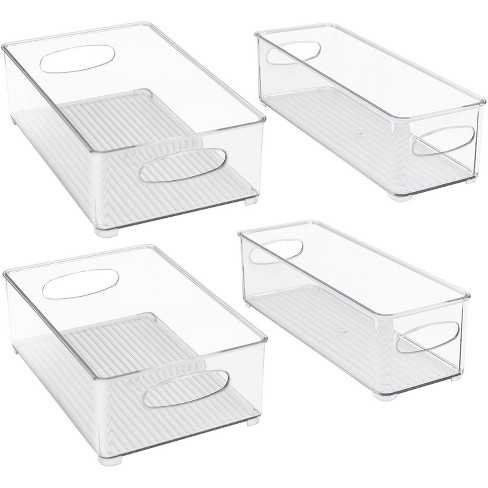 Sorbus Clear Stackable Plastic Storage Bins Pack Of 4 : Target