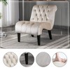 CAVINAS Velvet Accent Chair, Ergonomic Recliner Chair with Wood Legs, Upholstered Reading Chair for Living Room, Bedroom - 3 of 4