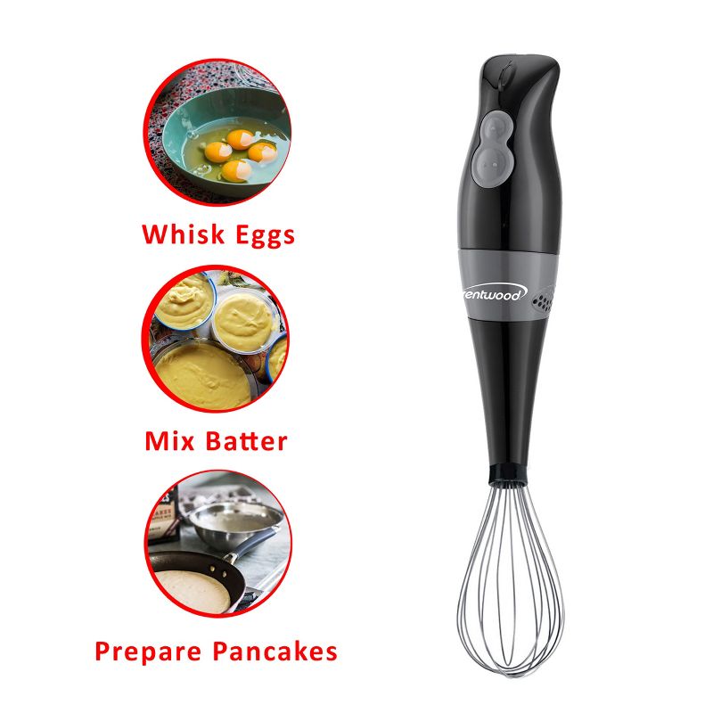 Brentwood HB-38BK 2 Speed Hand Blender with Balloon Whisk in Black, 5 of 9