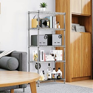 Vynxaria 1250 lbs Steel Heavy Duty 5-Tier Utility Shelving Unit Steel Organizer Wire Rack for Home,Kitchen,Office,Chrome - 1 of 4