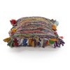18" Blue and Red Throw Pillow with Fringe - 4 of 4