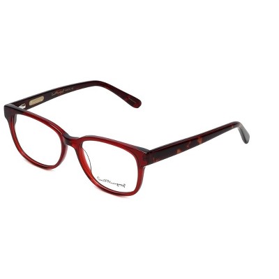 Ernest Hemingway H4674 50mm Unisex Acetate Rectangular Designer Eyeglasses OR Blue Light Filter OR Reading Glasses in Tortoise Havana Burgundy Red