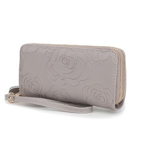 MKF Collection Ellie Genuine Leather Flower-Embossed Women’s Wristlet Wallet by Mia K - 1 of 4
