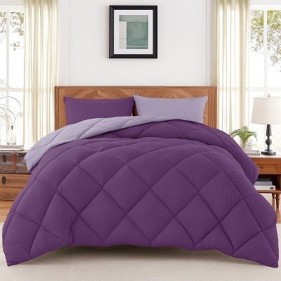 3-Piece Reversible Down Alternative Comforter Set – Solid Comforter with Pillowcases Ultra Soft Microfiber Bedding - Lux Decor Collation