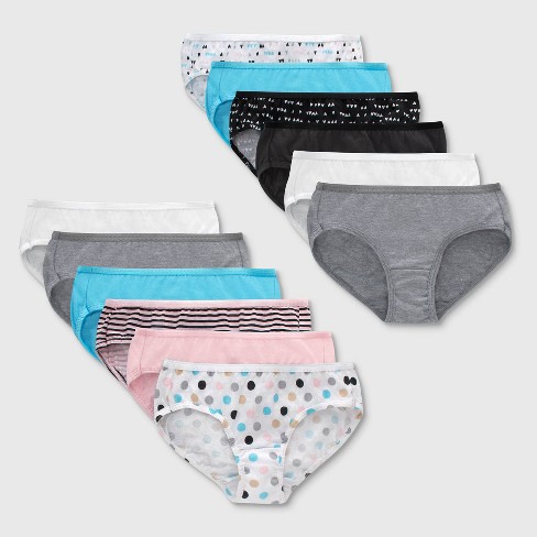 Hanes Girl's 10-Pack Assorted Cotton Hipster Underwear