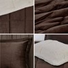 Sapphtopaz 4-Piece Full/Queen Sheet Set, Plush Alternative Comforter Set, Sheets Queen Size Bed Set, Bedding with Decorative Pillow -Brown & Ivory - 3 of 4