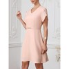 INSPIRE CHIC Women's Short Petal Sleeve V Neck Summer Dressy Casual A-Line Midi Dresses - 4 of 4