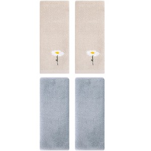 REGALWOVEN 4 Pcs Cotton Soft Absorbent Bathroom Hand Towels for Home Dcor 13" x 30" - 1 of 4