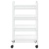 VidaXL 4-Tier Kitchen Trolley White 18.1"x10.2"x33.5" Iron - 3 of 4