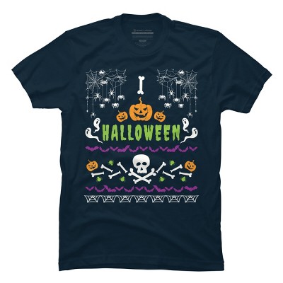 Men's Design By Humans Halloween Lover Ugly Sweater By machmigo T-Shirt