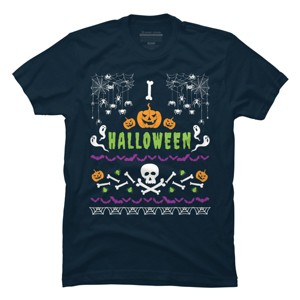 Men's Design By Humans Halloween Lover Ugly Sweater By machmigo T-Shirt - 1 of 4