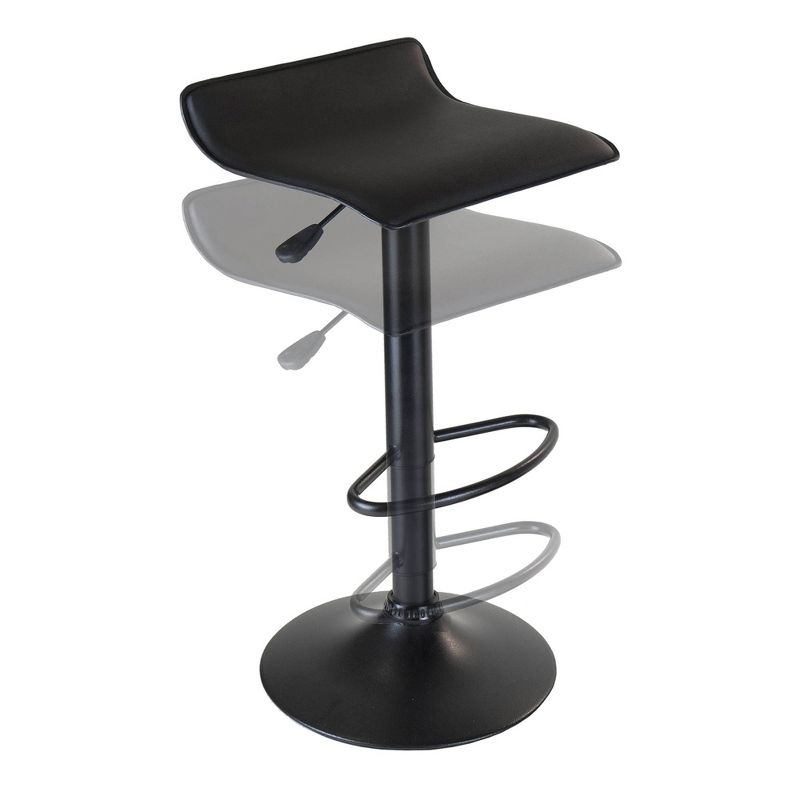 Set of 2 Obsidian Adjustable Swivel Air Lift Stool Black - Winsome, 3 of 12
