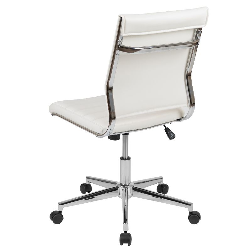 Merrick Lane Ergonomic Swivel Office Chair Ribbed Back and Seat Mid-Back Armless Computer Desk Chair with Metal Base, 5 of 19