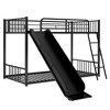 NicBex Twin over Twin Bunk Bed with Guardrail and Slide,Metal Twin Loft Bed with Ladder,Modern Bunk Beds,Noise Reduced Bunk Beds for Bedroom - 2 of 4