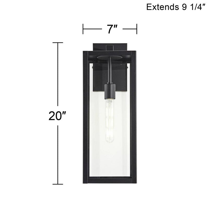 John Timberland Titan Modern Outdoor Wall Light Fixture Mystic Black 20" Clear Glass for Post Exterior Barn Deck House Porch Yard Patio Home Outside, 5 of 11