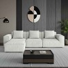 3-Seat Combo Modular Sofa for Living Room, Sectional Sofa with Ottoman, Sofa with Corduroy Fabric and Foam Filling-Baofuwish - 2 of 4
