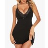 Clotth Women's Lingerie Lace Babydoll Dress, Sleeveless V-Neck Full Slip with Thin Adjustable Straps - 2 of 4