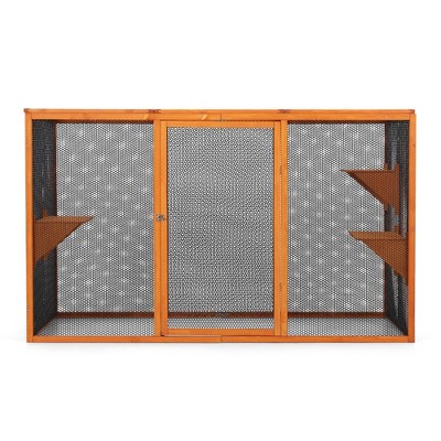 FURNIinspire Pet Crates and Houses,  Removable Cat Cage, A Waterproof Roof and Three Jumping Platforms, Adjustable, Orange, 70.9"*31.5"*42.5"