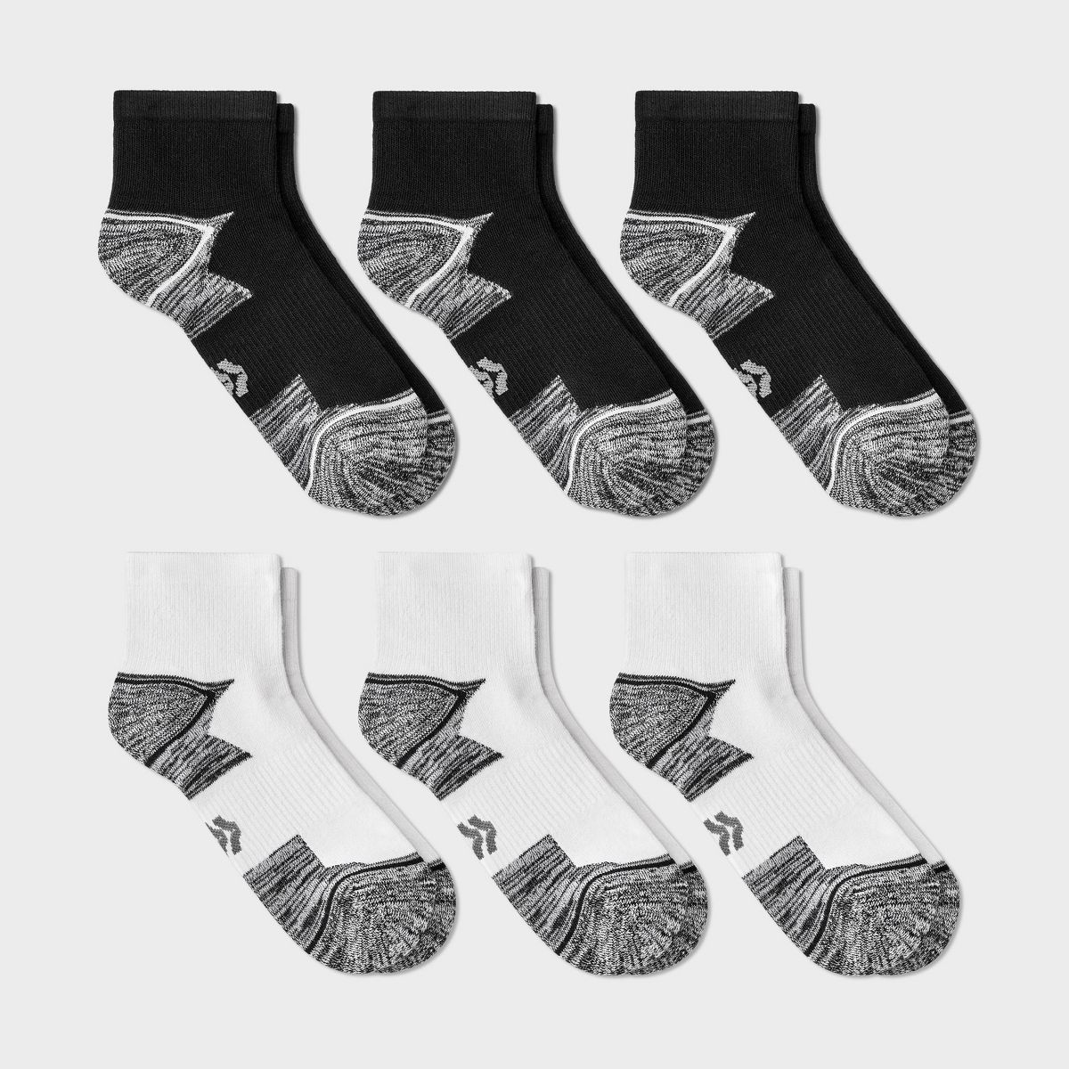 Boys' 6pk Ankle Socks - All In Motion™ White/Black