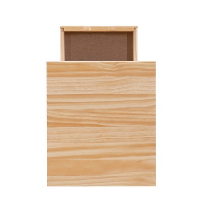 Natural Wood 6-Drawer Rolling Storage Cart